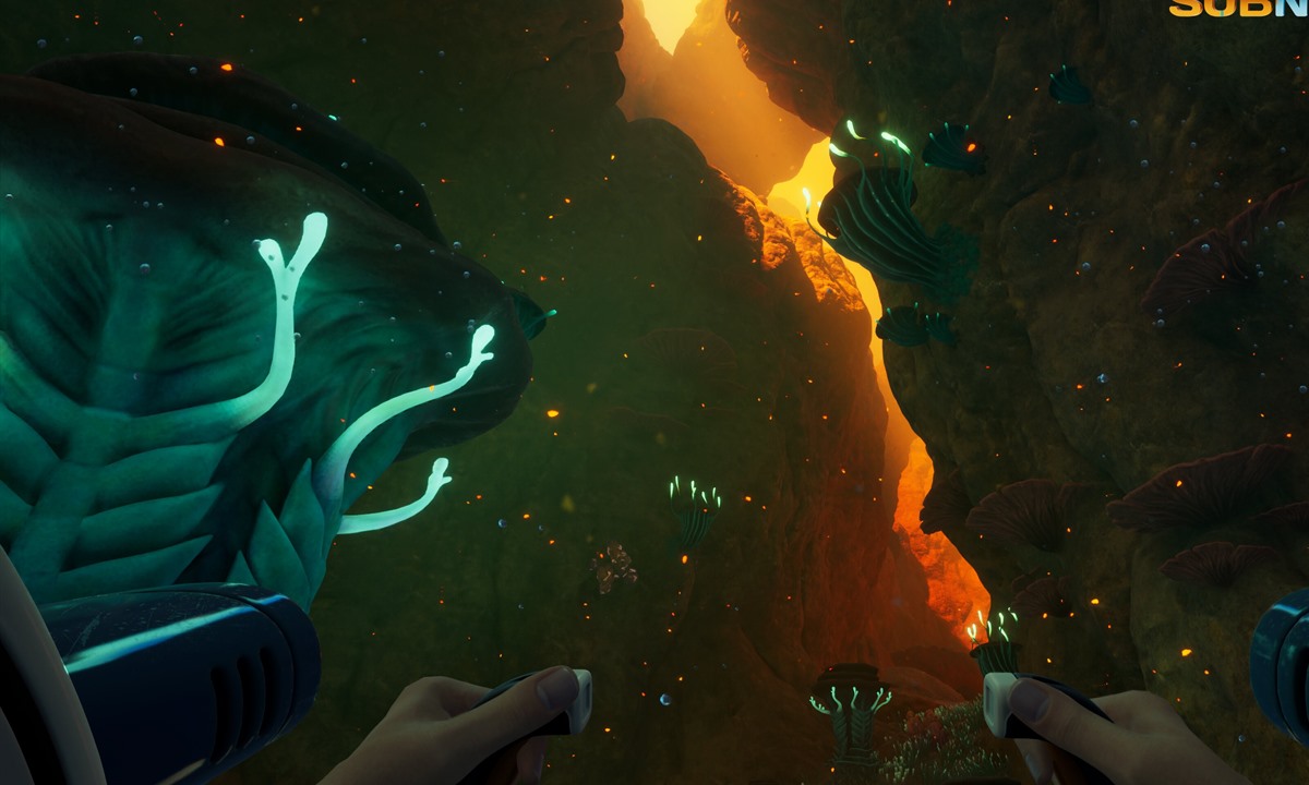Subnautica 2 early exploration scene for the opening first-hour guide.